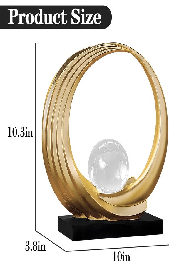 Dosker Golden Shelf Decor Statues,Coffee Table Modern Abstract Stripe Home Decor Sculpture,Desk Decor for Living Room,Office(Golden) - Image 2